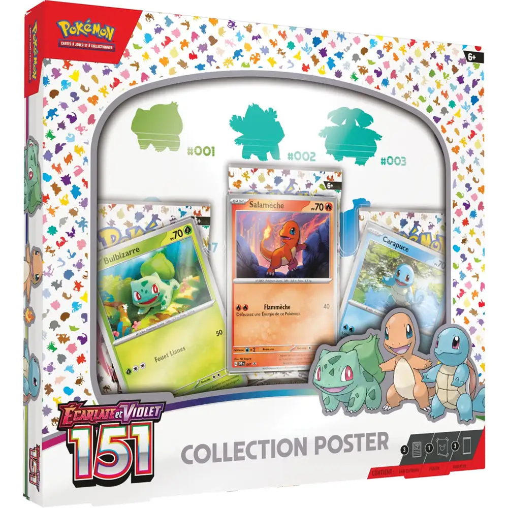 Coffret Poster Collector Cartes Pokémon 151 Ecarlate et Violet EV3