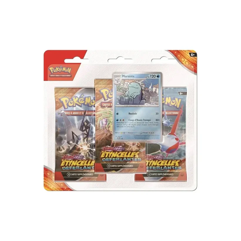 Pack de 3 boosters Cartes Pokémon Étincelles Déferlantes EV08